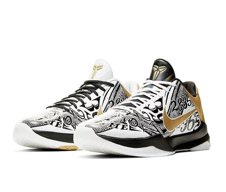 Nike Kobe 5 Protro '' Big Stage '' 男子籃球鞋黑白金